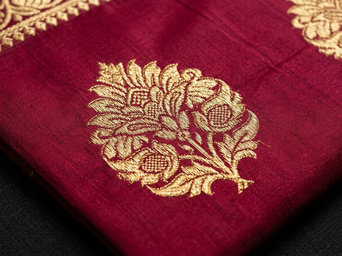 Macro close-up of Mastercraft Kadhua reverse weave showing clean hand-locked motifs